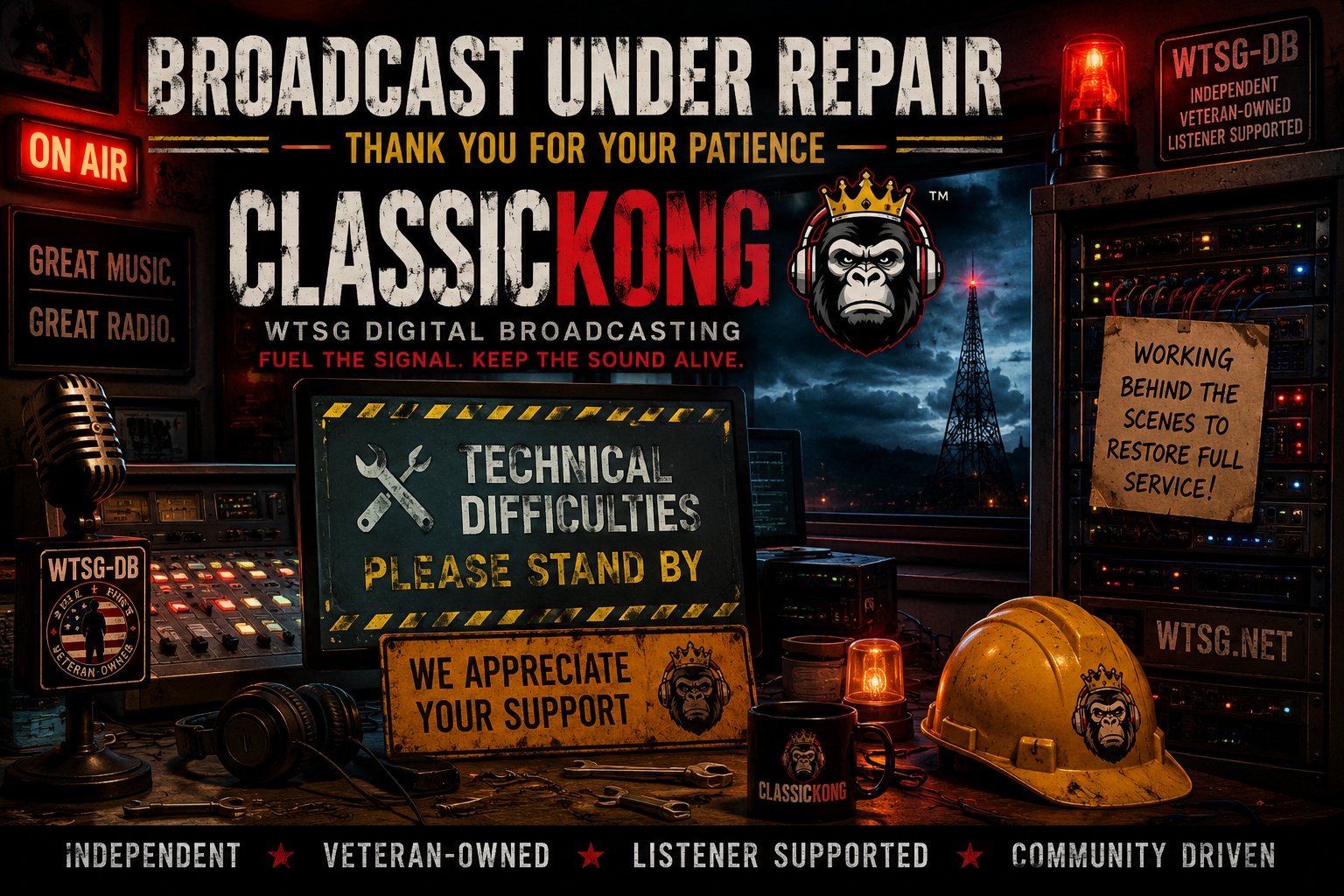 “CLASSICKONG Broadcast Under Repair — WTSG-DB Technical Difficulties”